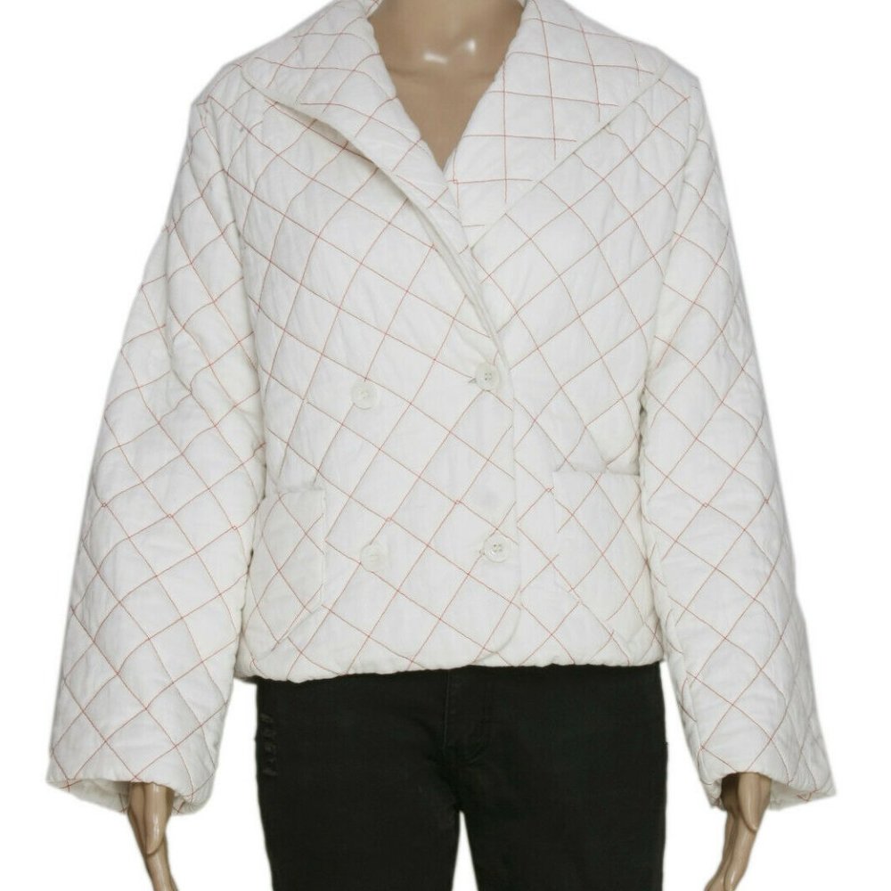 Polder Front Button Stitched Pattern Quilted Jack… - image 1